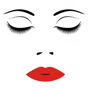 300x300 Woman Face With Red Lips And Closed Eyes For Vector Orangiausa