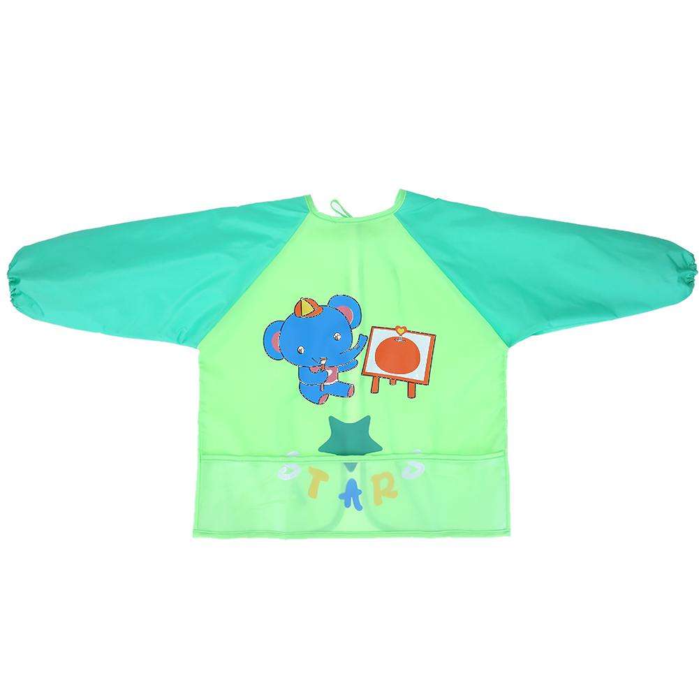 1001x1001 children cartoon drawing eating cloth long sleeve infant bibs