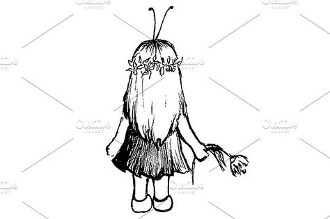 474x315 Art, Vector, People, Girl, Insect, Antenna, Flower, Dress, Wear