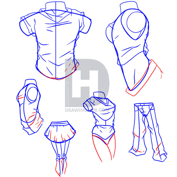 720x720 How To Draw Anime Clothes, Step