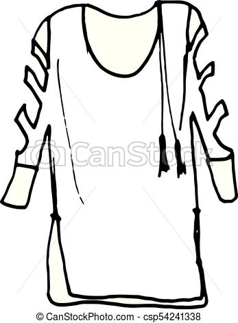 347x470 Illustration Of Clothes Line Drawing Of Blouse On White