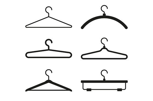 580x386 Clothes Hanger Icons Set