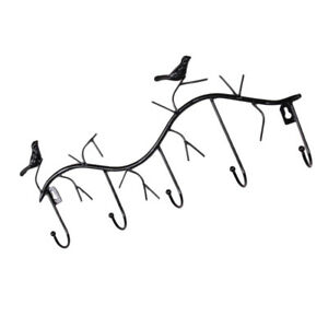300x300 Iron Hook Wall Mounted Coat Rack Hat Clothes Hanging Bird Hanger, Black