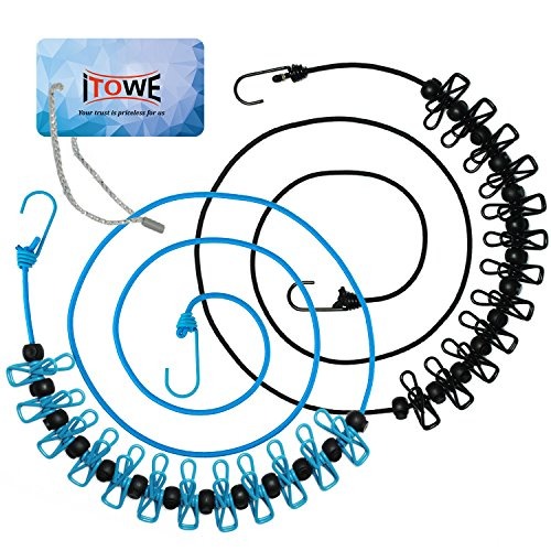 500x500 Portable Camping Clothes Line With Clothes Pins Pack Red