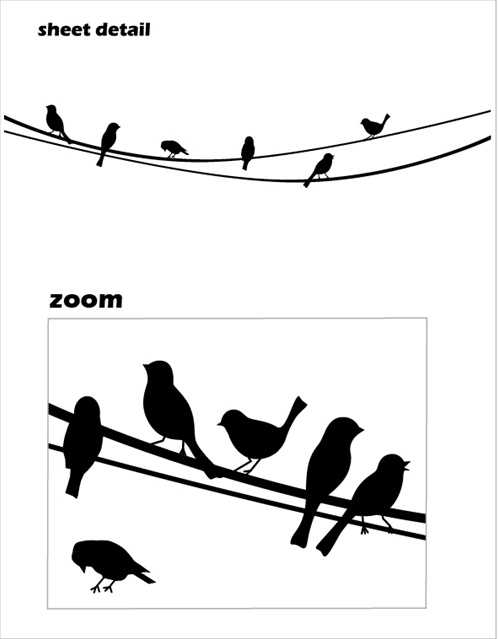 499x639 Bird On A Wire Wall Decal Sticker