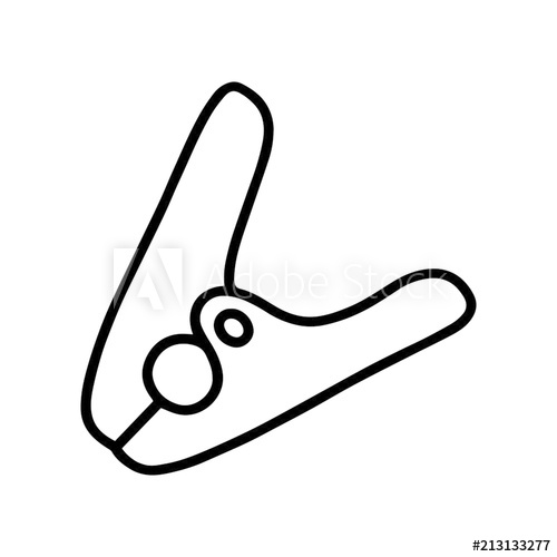 500x500 Clothes Pin Cartoon Illustration Isolated On White Background