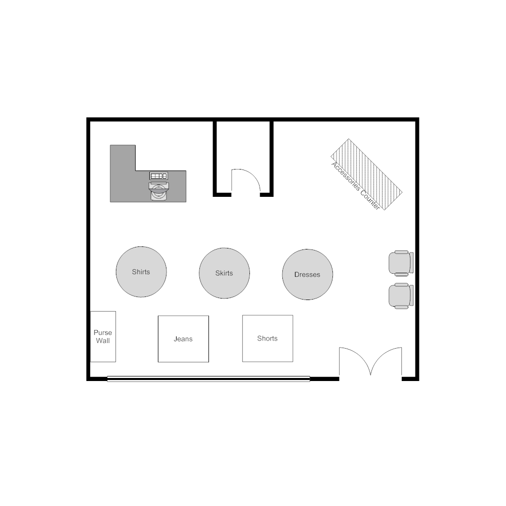 1000x1000 Clothing Store Layout