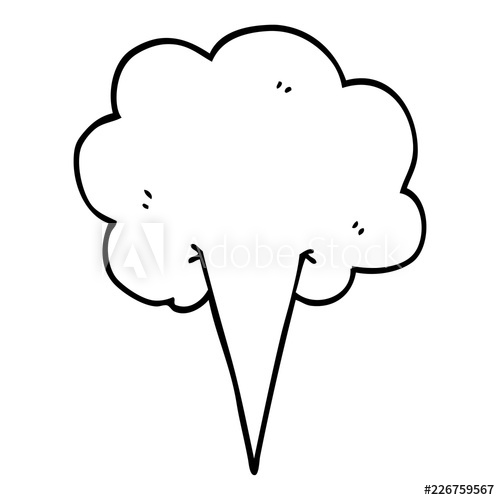 500x500 Line Drawing Cartoon Whooshing Cloud