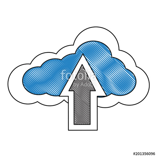 500x500 Cloud Computing Data Upload Information Vector Illustration