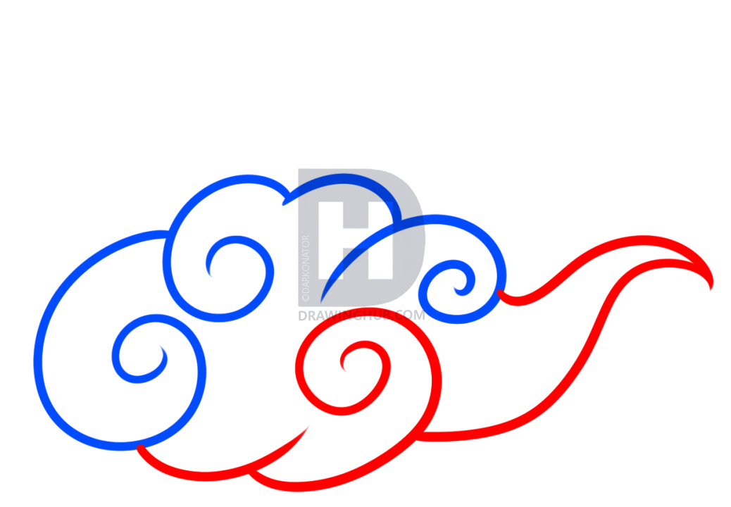 1038x720 How To Draw Anime Clouds, Step