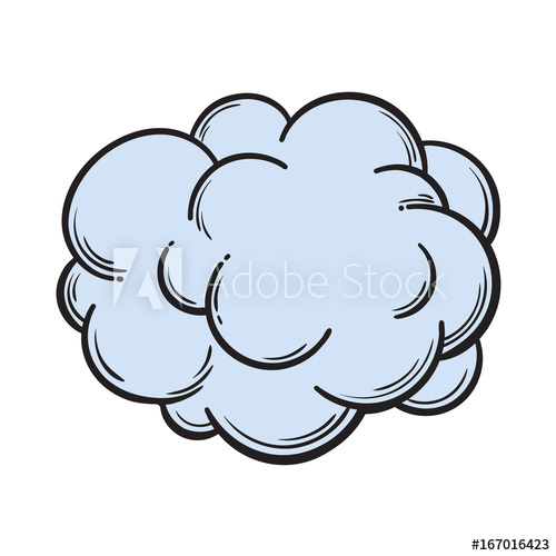 500x500 Hand Drawn Fog, Smoke Cloud, Comic Style Sketch Vector