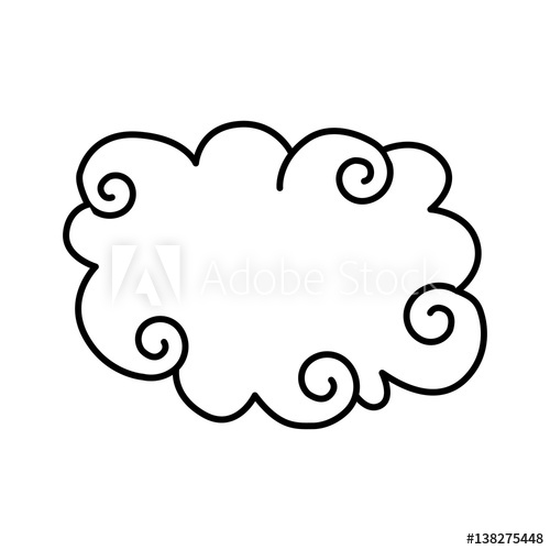 500x500 Cute Cloud Drawing Icon Vector Illustration Design