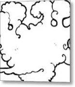 155x180 Line Drawing Cartoon Gas Cloud Metal Print