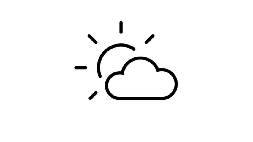 852x480 Cloud Weather Rain Flat Line Icon Animation Stock Video