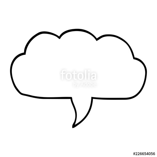 500x500 Line Drawing Cartoon Cloud Speech Bubble Stock Image And Royalty