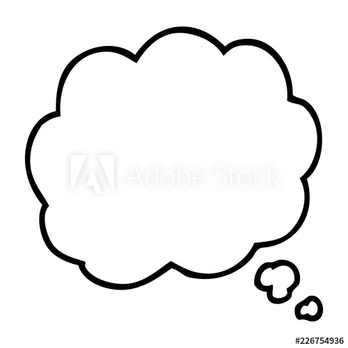 500x500 Line Drawing Cartoon Thought Cloud
