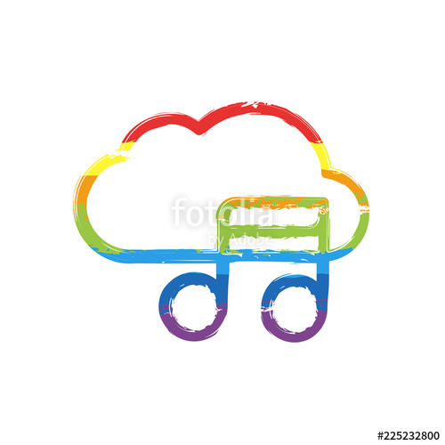 500x500 Simple Icon With Cloud And Musical Note Linear Symbol, Thin
