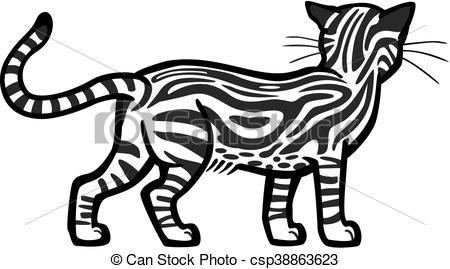 450x269 Marbled Tabby Cat Illustration Of A Tabby Cat Standing, Back