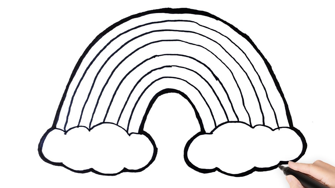 1280x720 How To Draw A Rainbow And Clouds Easy Drawings For Kids