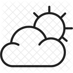 256x256 Cloudy Day Icon Of Line Style