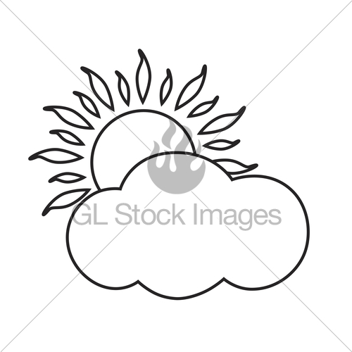 500x500 Line Icon Sunny And Cloudy Day Gl Stock Images