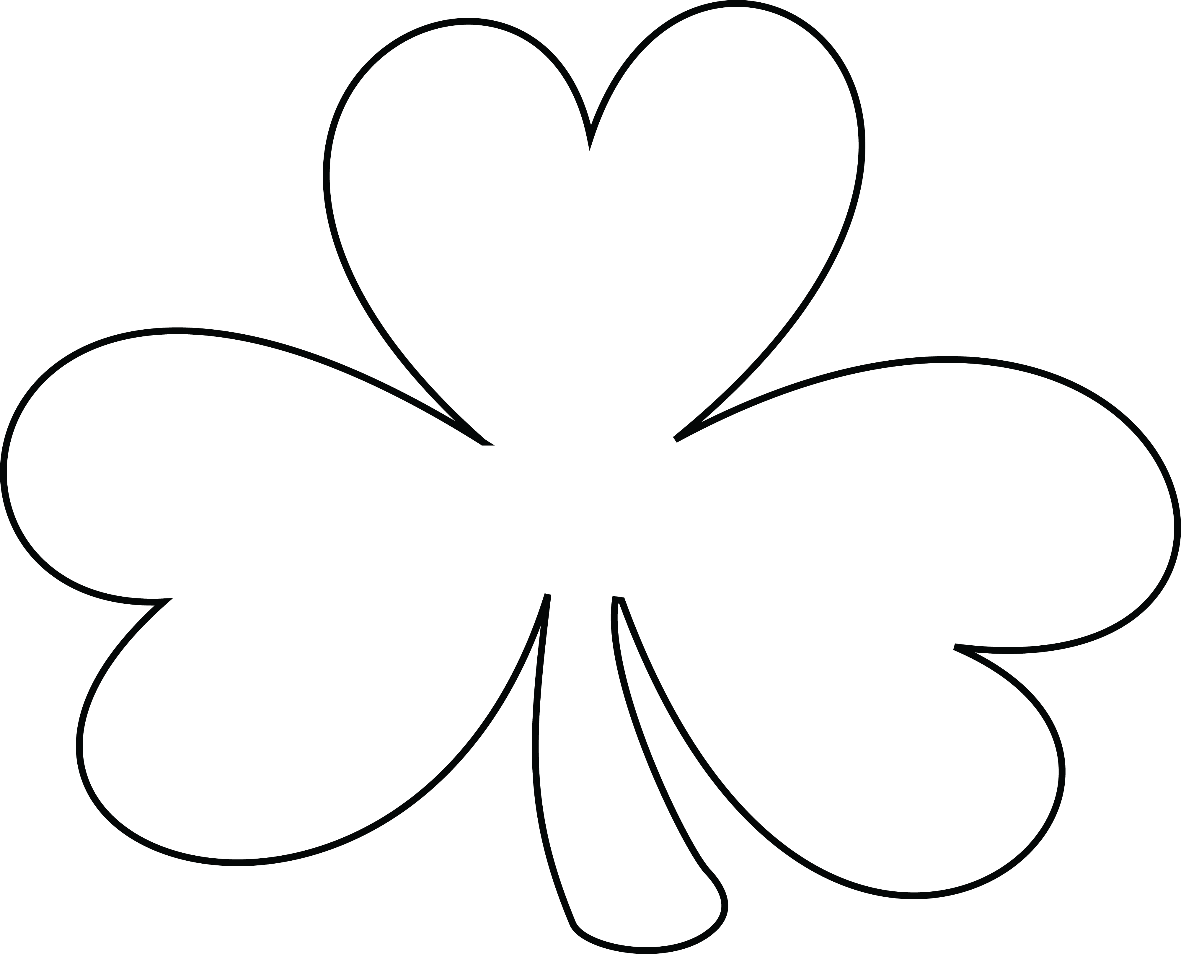 4000x3230 Collection Of Free Clover Drawing Outline Download On Ui Ex