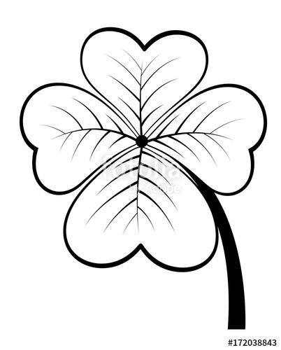 402x500 Drawing Art Of Clover Leaf Stock Image And Royalty Free Vector