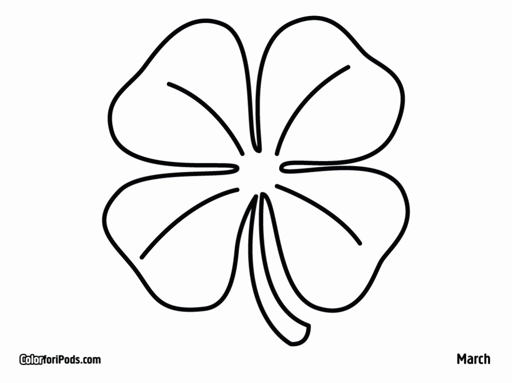 1024x765 Four Leaf Clover Template Printable Free Fresh Clover Leaf Drawing