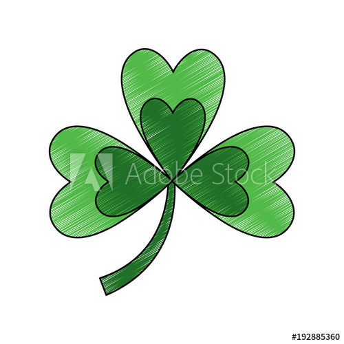 500x500 Clover With Three Leafs Natural Emblem Vector Illustration Drawing