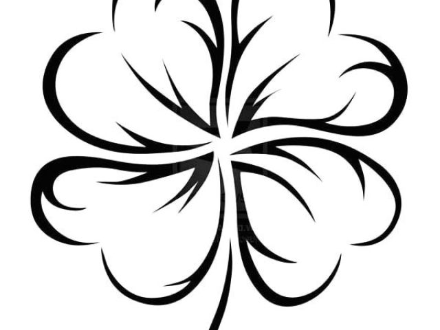 640x480 Leaf Clover Drawing Easy An Art Graphic Of Four Leaf Clover