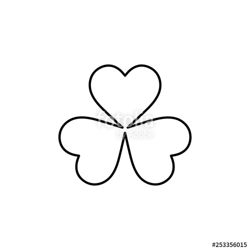 500x500 Flat Line Monochrome Clover Leaf Illustration For Web Sites