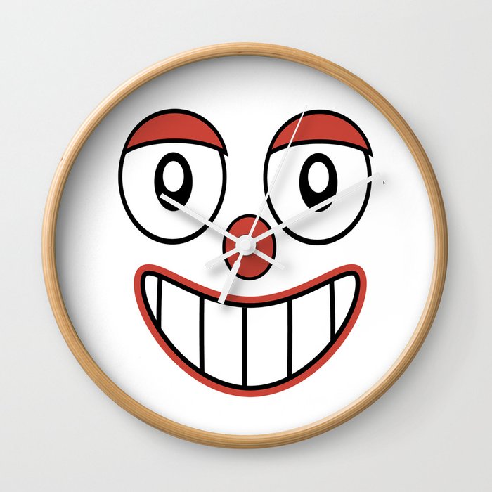 700x700 Happy Clown Cartoon Drawing Wall Clock