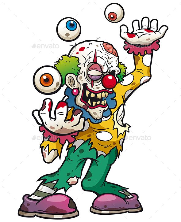 590x726 Vector Illustration Of Cartoon Clown Zombie Graphiciver