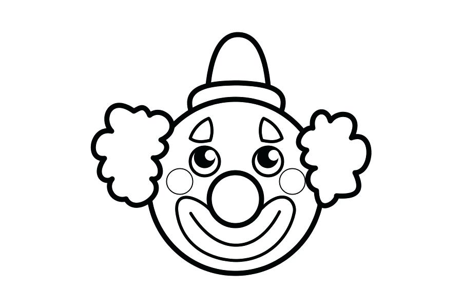 Clown Mask Coloring Page