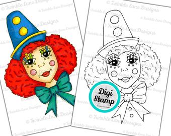340x270 Clown Girl Clipart Etsy