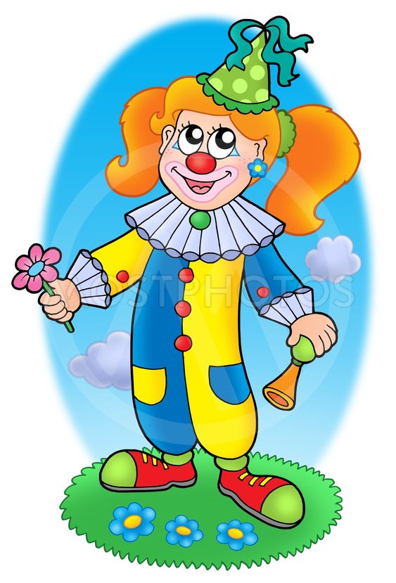 563x829 Cartoon Clown Girl On Meadow