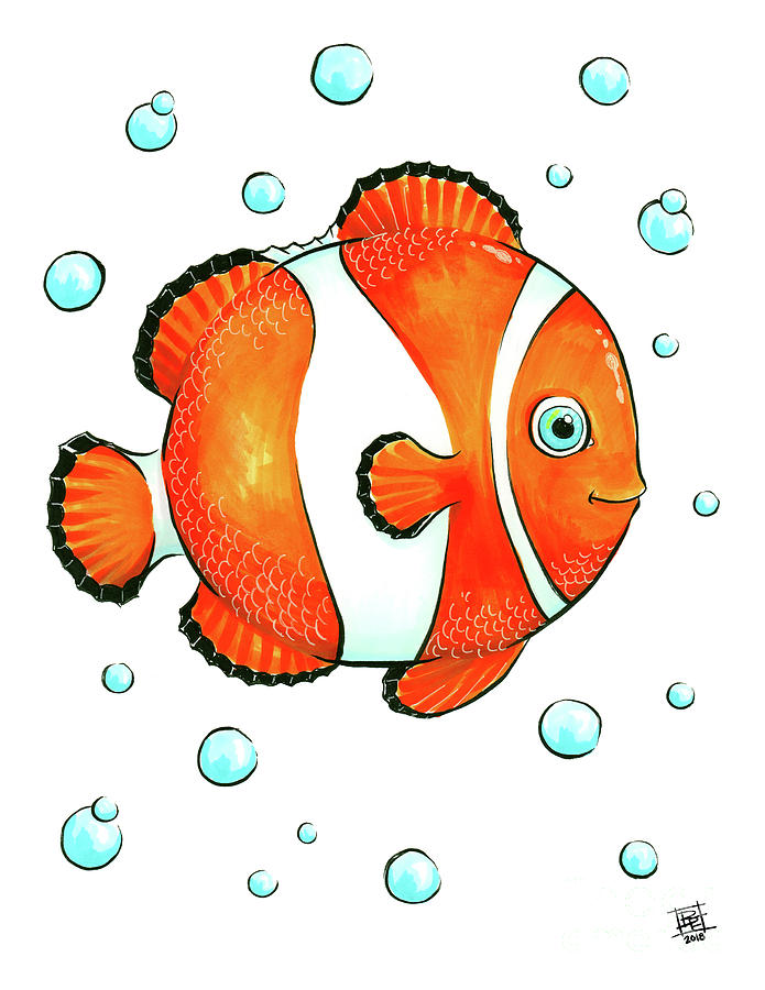 695x900 Adorable Clownfish Drawing