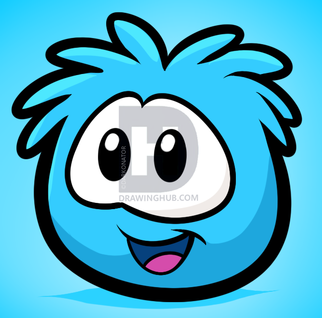628x619 How To Draw Puffles, Puffles From Club Penguin, Step