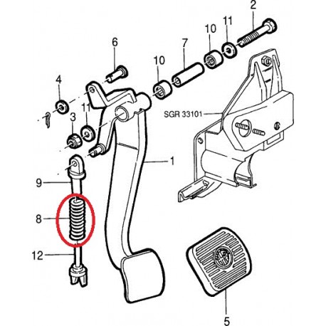 458x458 clutch pedal spring