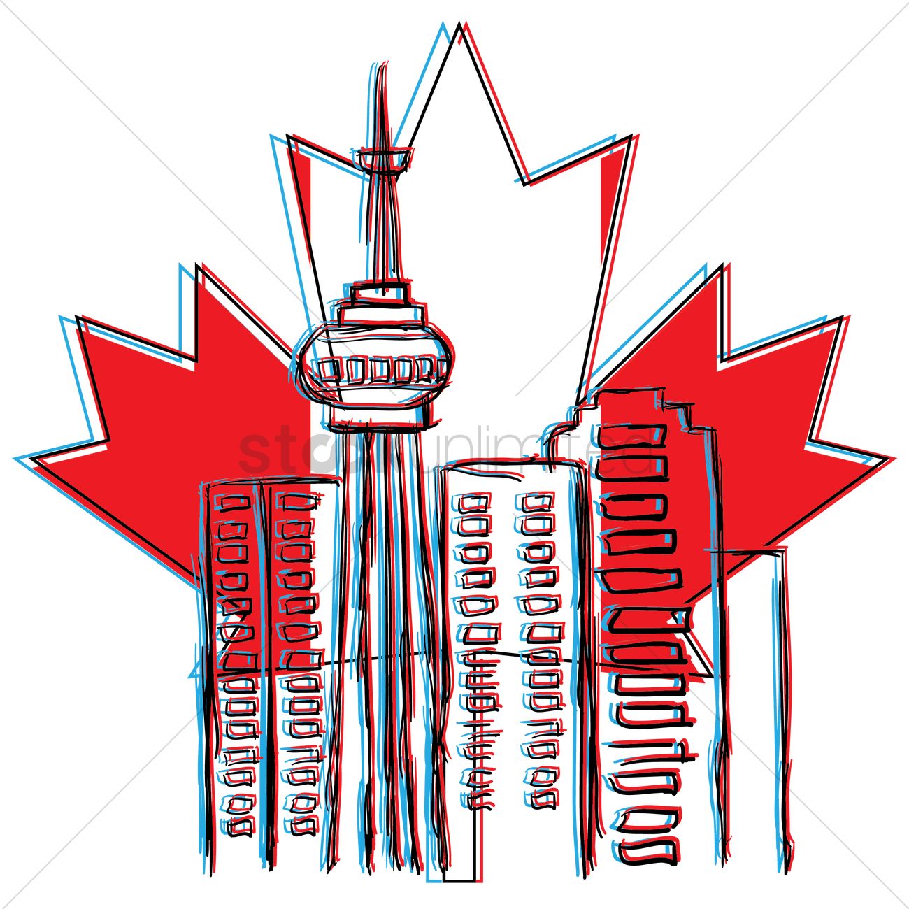 1300x1300 The Cn Tower Vector Image