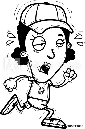333x500 Exhausted Cartoon Black Woman Coach
