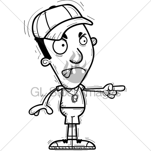 500x500 Angry Cartoon Black Man Coach Gl Stock Images