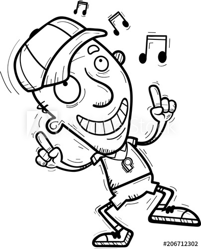 404x500 Cartoon Senior Coach Dancing