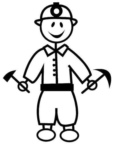 400x508 Coal Miner Stick Figure Decal