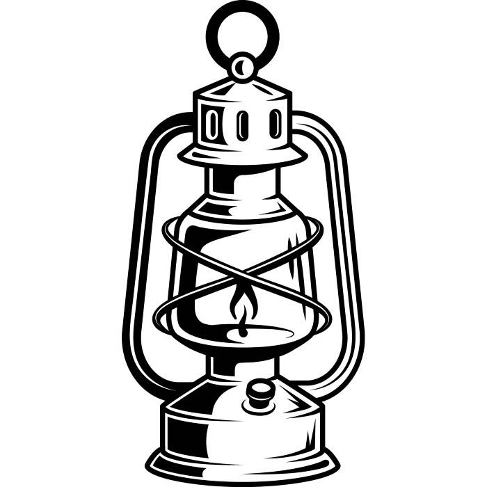 700x700 Miner Drawing Lantern For Free Download