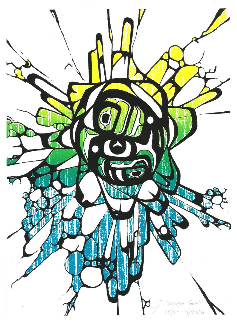 794x1092 Northwest Coast Style Formline Psychedelic Art Print Etsy