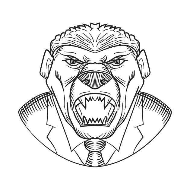 630x630 Angry Honey Badger Wearing Coat And Tie Drawing