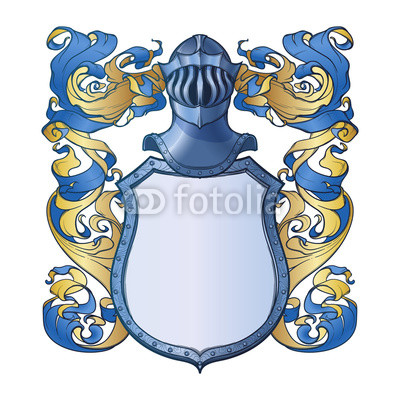 400x400 Traditional European Coat Of Arms Template Shield, Helmet