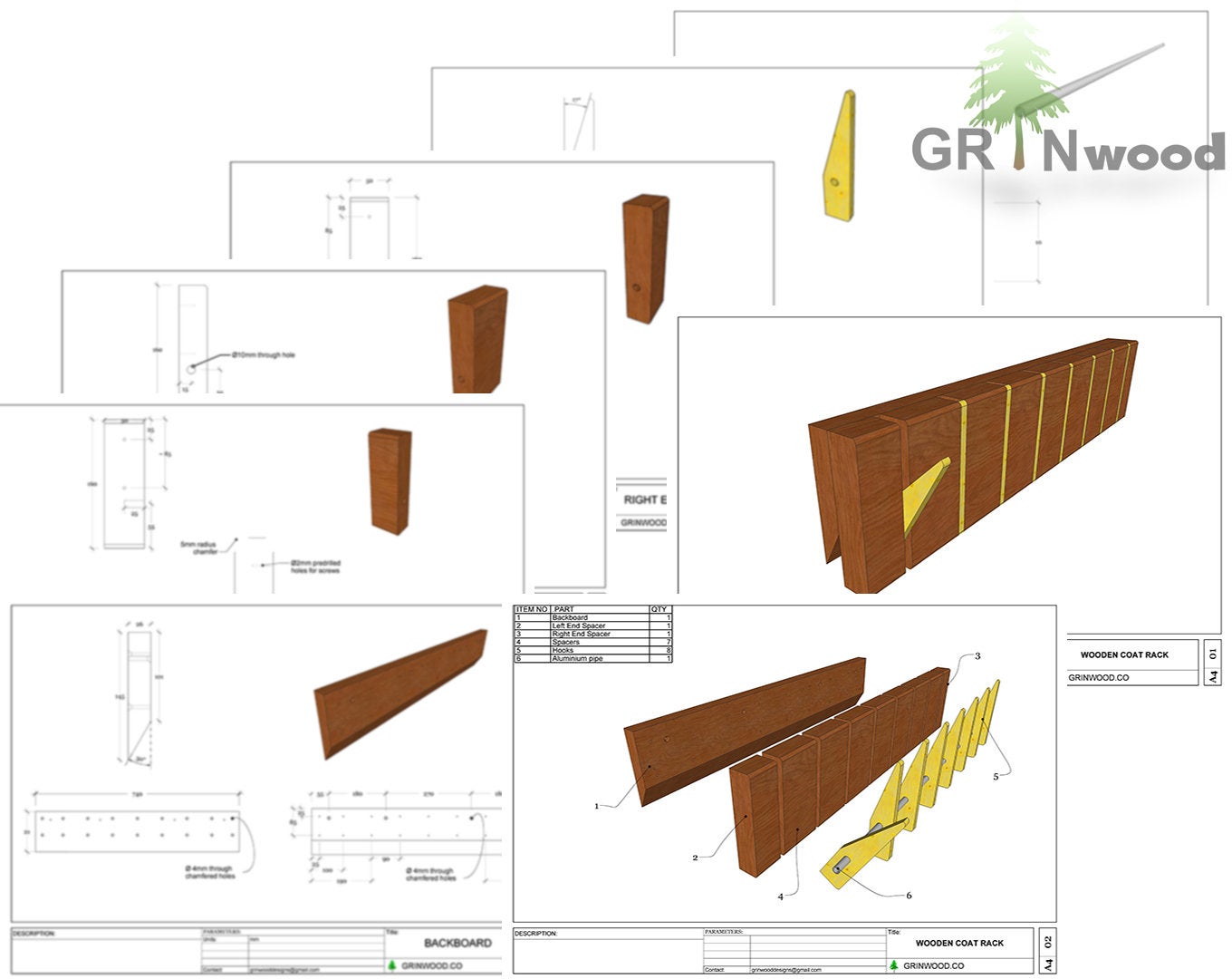 1360x1080 Coat Rack Woodworking Plans Digital Pdf Drawings Sheets Etsy