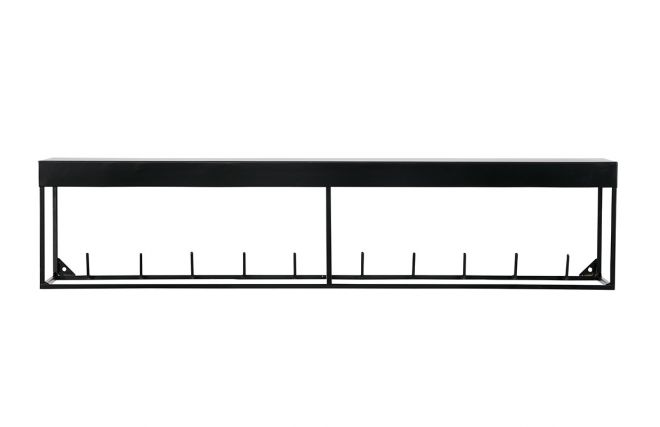 660x427 peg wall mounted coat rack in black metal